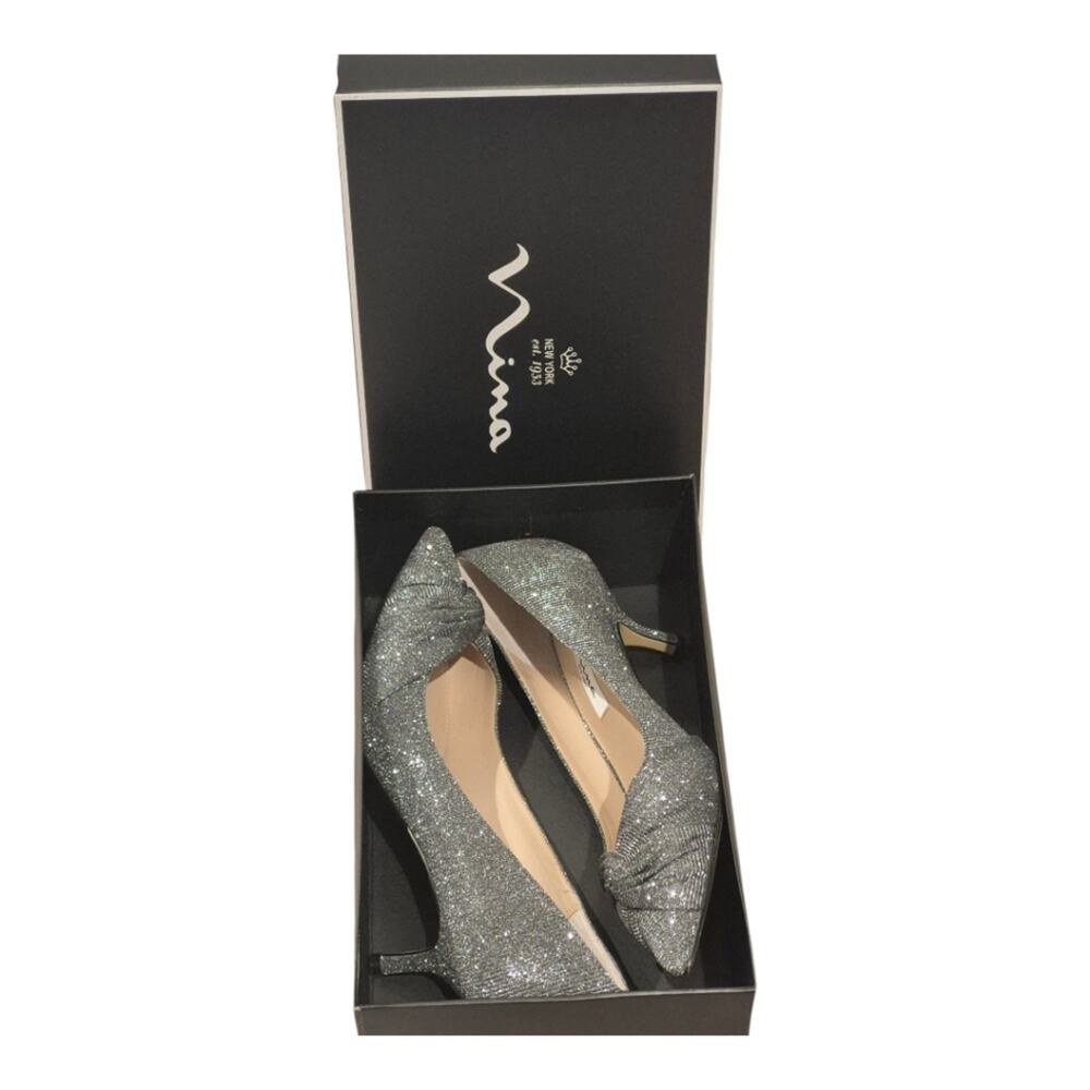 Nina | Silver Glitter | Heels | Size 9M